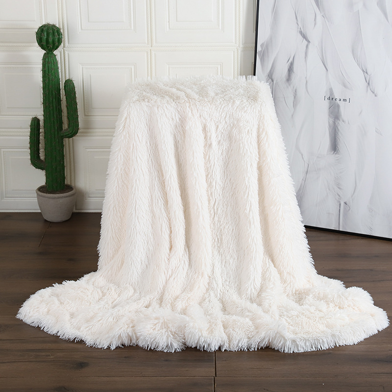 Four Seasons Blanket Long Plush Photography Blanket Children's Solid Color Nap Air Conditioning Sofa Blanket Blanket_voghion.com