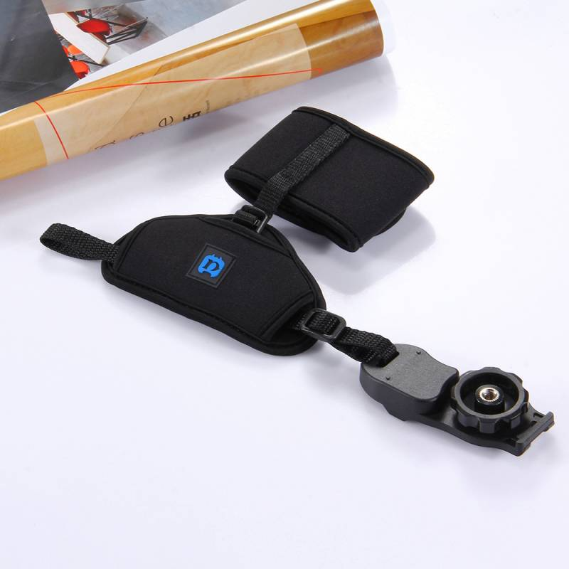 PULUZ Soft Neoprene Hand Grip Wrist Strap with 1/4 inch Screw Plastic Plate for SLR / DSLR Cameras_voghion.com
