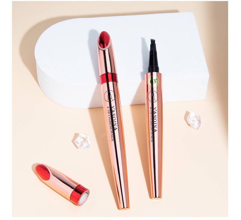New makeup Yanqi Na four fork liquid eyebrow pencil Waterproof, sweat free and non-caking four claw eyebrow pencil_voghion.com