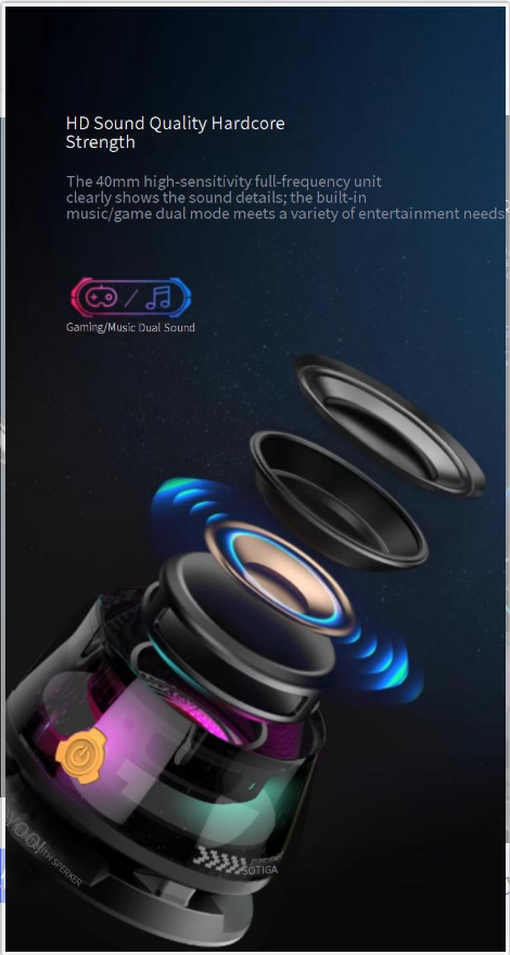 Przenośne głośniki Magnetyczny głośnik Bluetooth Bezprzewodowy subwoofer Mini Cool Mecha Sound_voghion.com