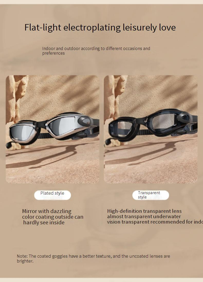 Occhiali da nuoto Occhiali da nuoto HD Impermeabili e antiappannamento Occhiali da nuoto trasparenti galvanici Set in silicone Occhiali da sub Protezione per gli occhi_voghion.com