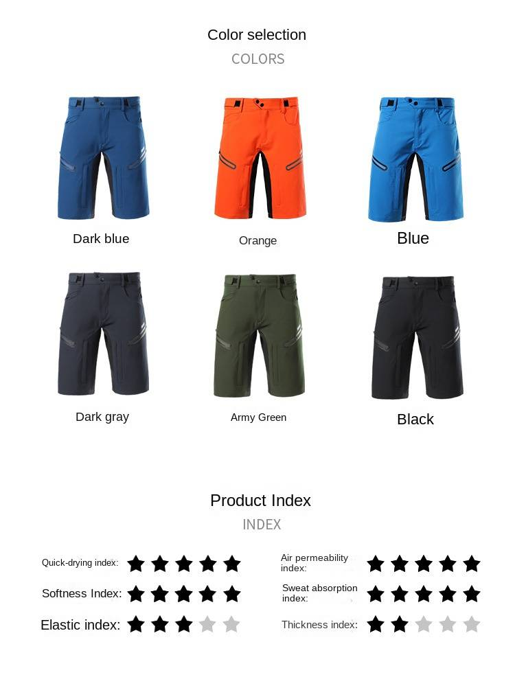 NOKO-ARSUXEO Casual Bergsklättringsshorts Terräng Mountainbike Professionell Cykling Andningsbara Svett Fempunktsshorts_voghion.com