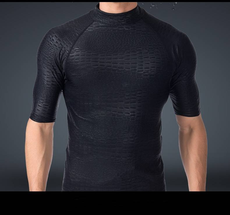 Men's Long-sleeved Sun-protective Swimsuit, Men's Top, Two-piece One-piece Jellyfish Suit, Surfing Snorkeling Suit_voghion.com