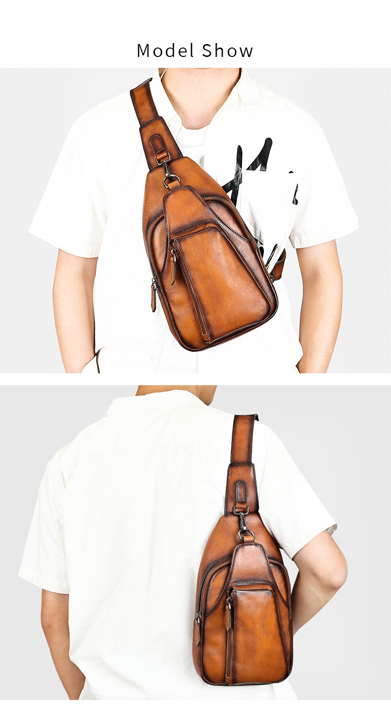 Borsa a tracolla retrò da uomo in vera pelle, borsa da torace di alta qualità, borsa da torace lucidata a mano, borsa a tracolla da uomo_voghion.com