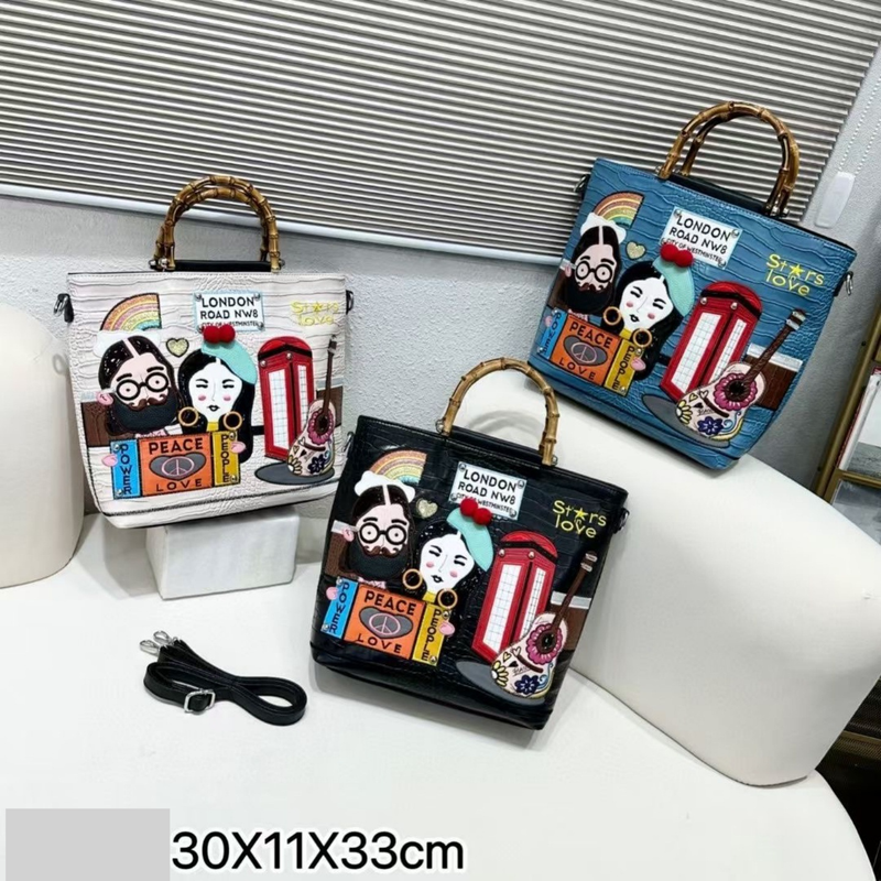 Borse da donna, borse da donna retrò, nuove borse in bambù con ricamo abbinato, borsa a tracolla versatile e di grande capacità_voghion.com