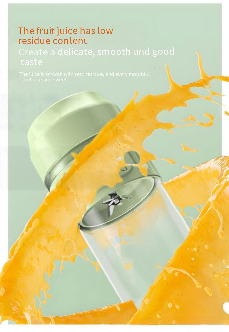 Licuadora portátil personal con batería recargable por USB, vaso para batidos de viaje de 420 ml, 4 cuchillas para frutas y verduras, material ABS de grado alimenticio._voghion.com