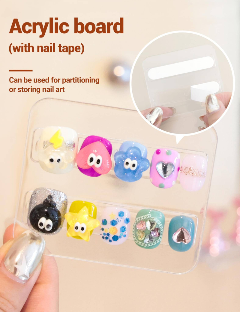 2 Tier Press On Nail Organizer With Handle Acrylic Nail Holds 48 Pairs Of Press On Nails_voghion.com