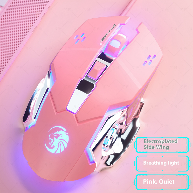 Wired Gaming Mouse – 6D RGB, 3000DPI, 4-Speed Adjustable, Silent/Audible Clicks, Ergonomic (Black/White/Blue/Pink)_voghion.com