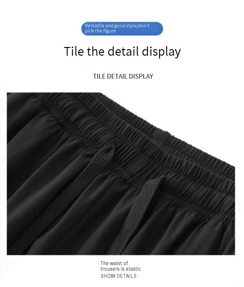 Herren Sommerhose aus Eisseide – Trendige Hose mit lockerer Passform und geradem Bein und Drapierungseffekt, Schwarz und Dunkelgrau, lässige Bürokleidung, Größen M–4XL_voghion.com