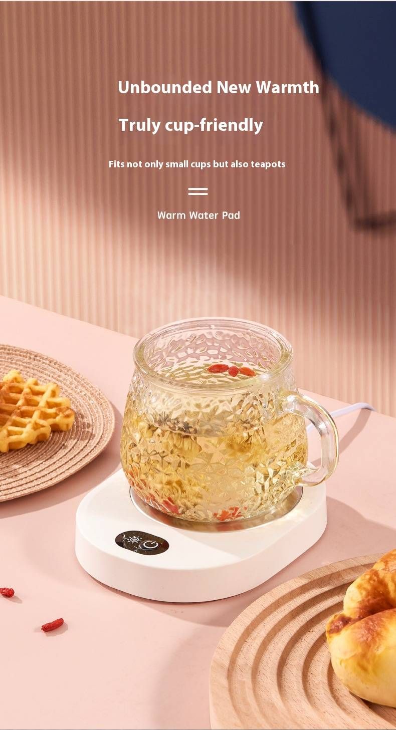 Smart Warming Cup Pad – USB-Powered Desktop Warmer For Coffee, Milk & Tea (3 Heat Settings, Auto Shut-Off, Non-Slip Base, PP Material)_voghion.com