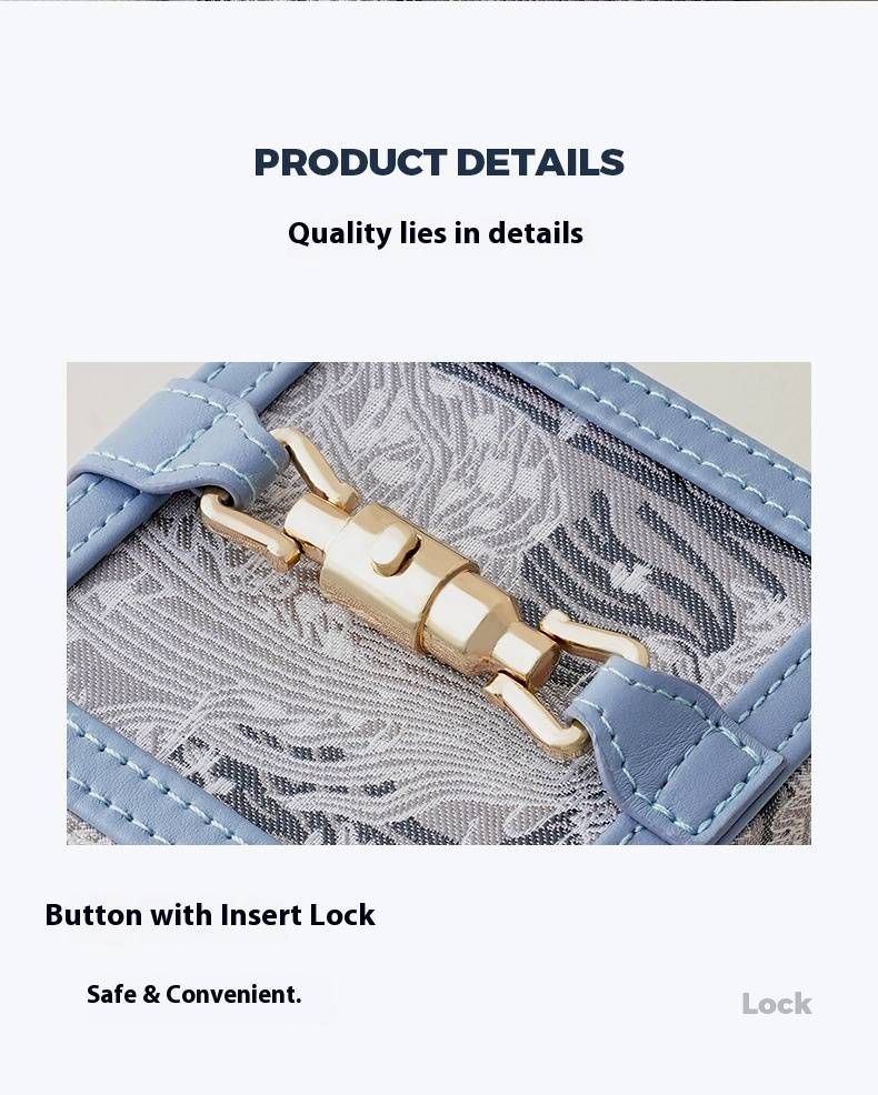 Boîte à bijoux rayée - Organiseur de voyage compact 10 x 10 x 5 cm pour bagues, boucles d'oreilles et colliers - Élégant cadeau Jacquard bleu/rose_voghion.com