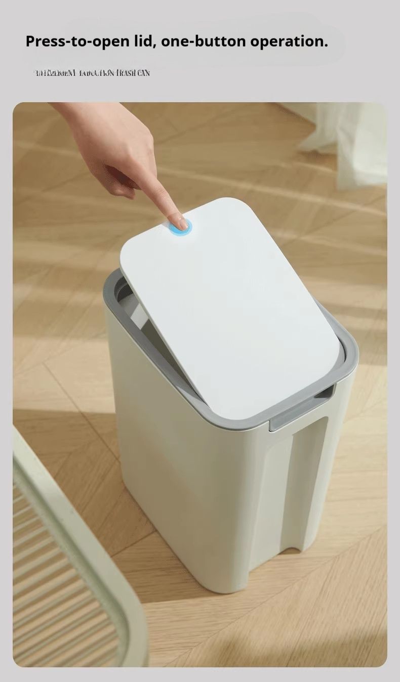 Cestino sottile da parete con coperchio a pressione per l'apertura – Cestino salvaspazio per bagno/cucina per spazi ristretti (plastica resistente, 2 opzioni di montaggio)_voghion.com