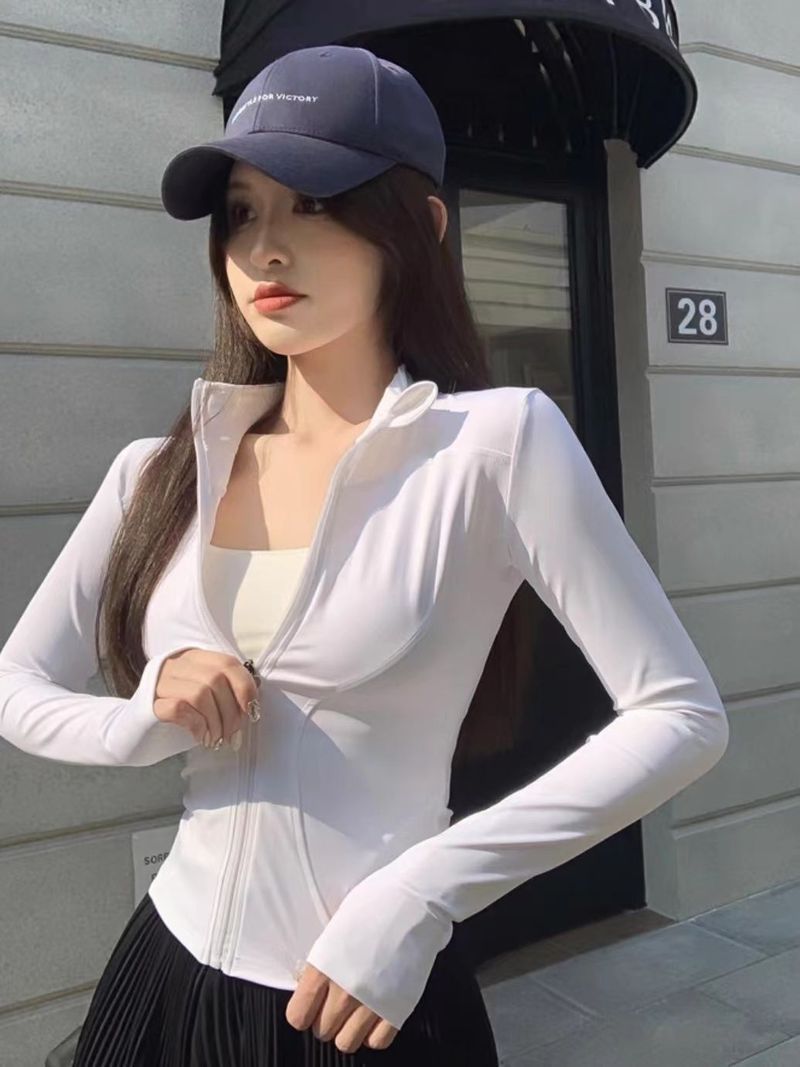 Γιόγκα Αθλητικά ρούχα Γυναικεία Άνοιξη/Καλοκαίρι Νέο Στυλ Σφιχτό και Αδυνατιστικό Γρήγορο Στέγνωμα Ζακέτα γιακά στο επάνω μέρος_voghion.com