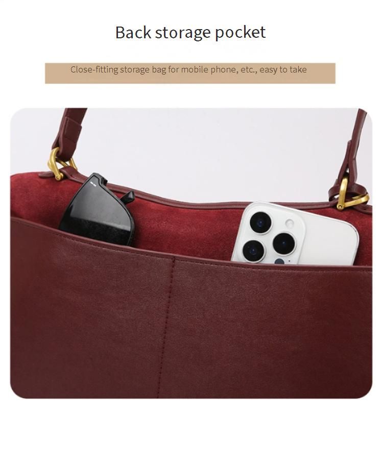 LEMON KOKO Women's Tote Bag – Premium Soft Suede Leather, Spacious Shoulder Bag For Work & Daily Use, Vintage Style With Lock Closure_voghion.com