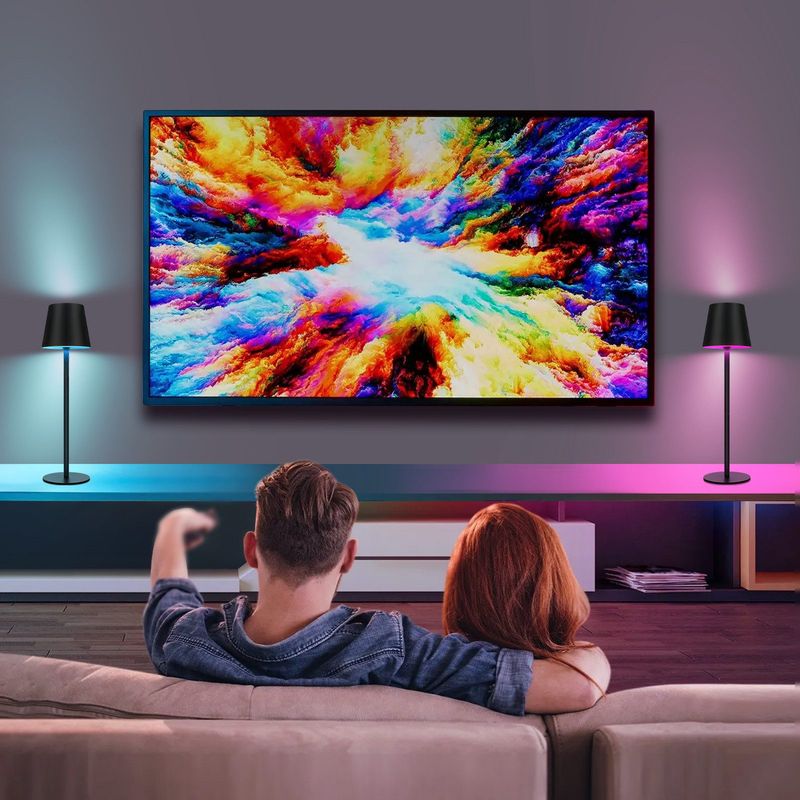 Glitzerlife Tischlampe Schwarz Nachttischlampe Kabellos - Led RGB 2600mhA Tischleuchte Aussentischleuchte Touch Dimmbar TYPE-C Nachttischleuchte USB Akkuleuchte_voghion.com