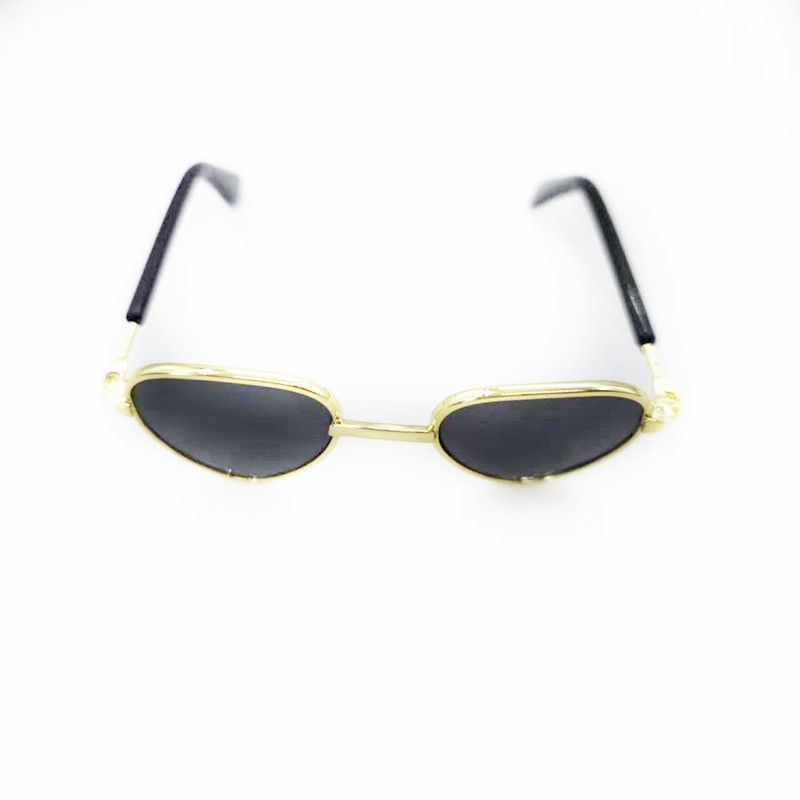 Pet Glasses Collar Cat Teddy Sunglasses Big Necklace Set Dog Dominant Gold Chain_voghion.com