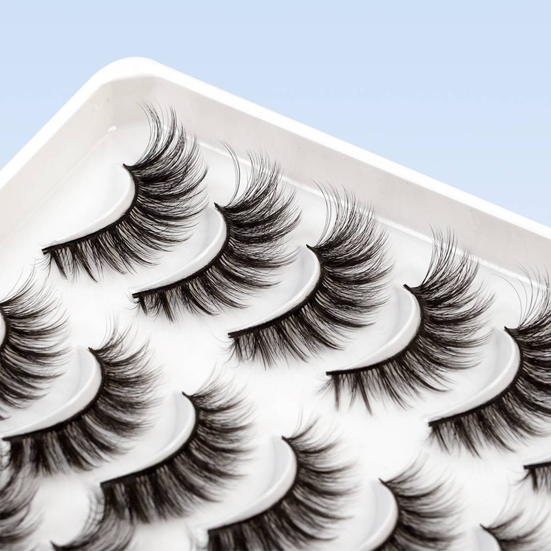 3D keemilise kiuga ripsmed, naturaalne stereokõverdus, 20 paari kunstripsmeid, rohkem kui ripsmete tasasus_voghion.com