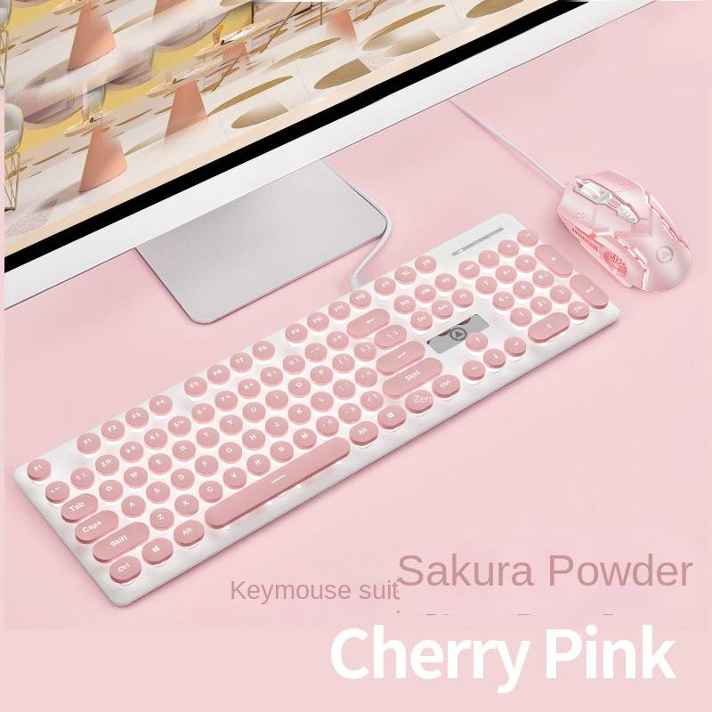 Silber Skulptur V8 Punk Mechanisches Gefühl Tastatur Und Maus Set Leuchtendes Spiel Computer Zubehör_voghion.com