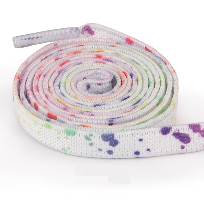 Accessori per scarpe lacci piatti corda lacci elastici a pois bianchi e neri_voghion.com