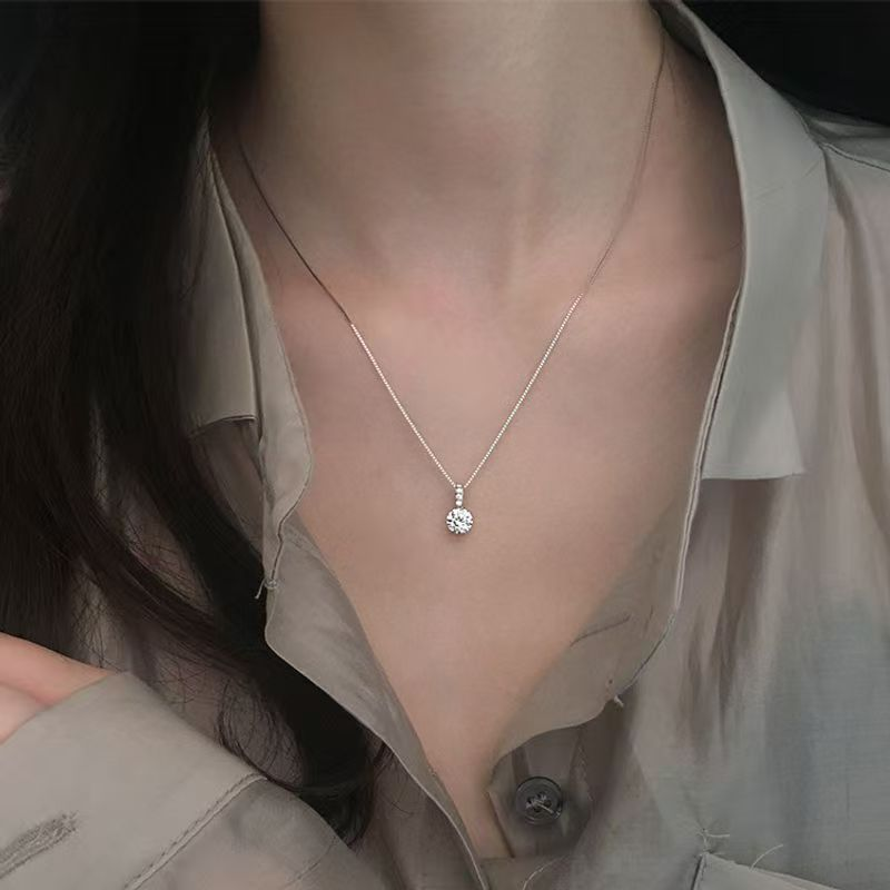 Diamant Geometrische Zirkon Wasser Tropfen Halskette Weibliche Ins Einfache Schlüsselbein Kette Temperament Net Red Tide Kleine Frische Schmuck_voghion.com