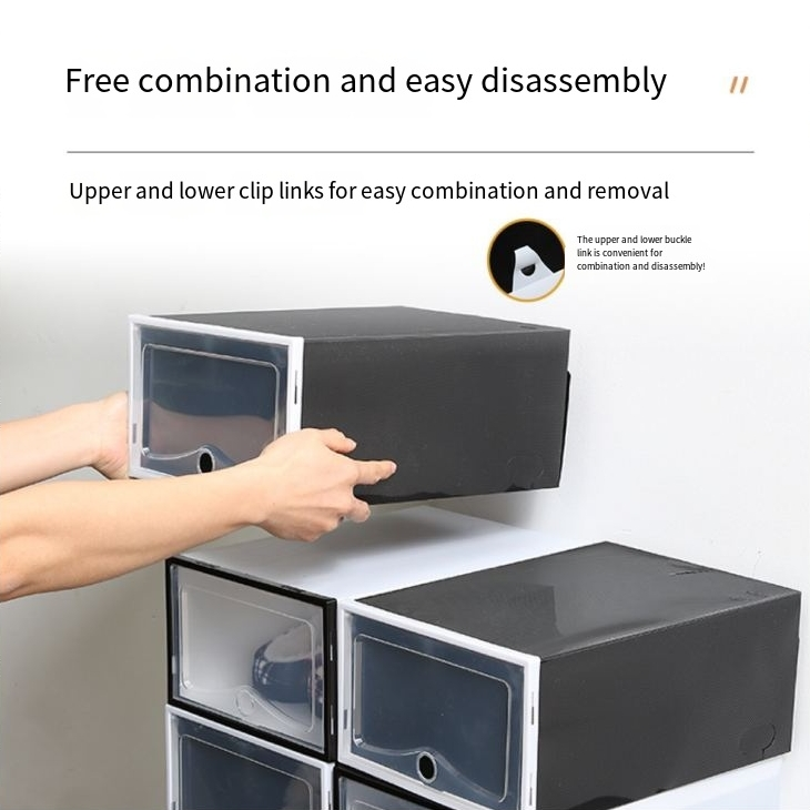 Schuhschrank aus Kunststoff, faltbares Schuhregal, Schuhkarton-Aufbewahrung, transparenter Schuhkarton aus Kunststoff, Schuhaufbewahrungsbox, Flip-Schuhkarton_voghion.com