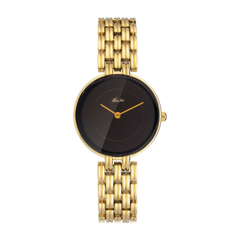 Elegant Gold-Tone Men's Women's Quartz Watch With Black Dial, Water Resistant, Minimalist Design For Everyday Wear_voghion.com