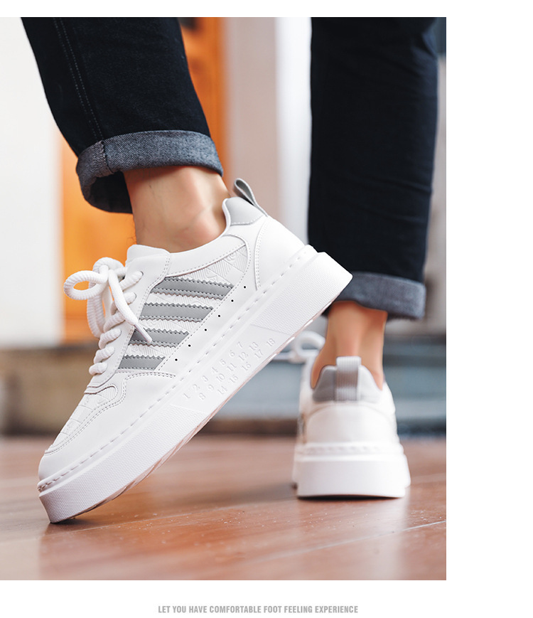Lässige weiße Herren-Sneaker – atmungsaktive Low-Top-Schnürschuhe mit dicker Sohle für Komfort und Stil im Alltag_voghion.com