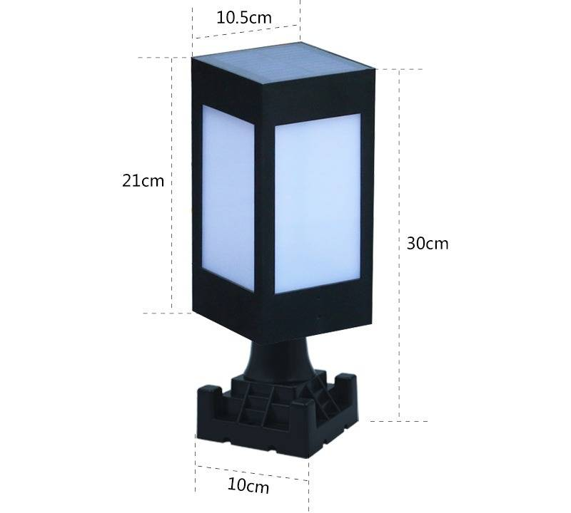 Luci da parete per esterni alimentate a energia solare, luci da giardino, luci a colonna quadrate impermeabili per cortili, ville e vialetti_voghion.com
