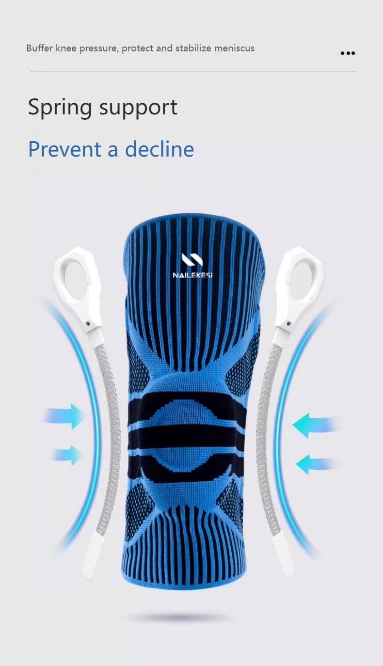Atmungsaktive Silikon-Kniebandage mit Federunterstützung – Anti-Rutsch-Polsterung für Basketball, Wandern und Radfahren (Männer/Frauen)_voghion.com