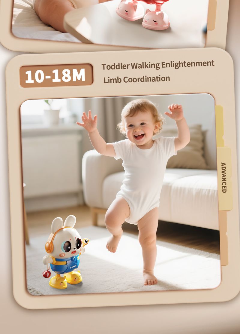 2025 Giocattoli Montessori per bambini, carini, cantanti e danzanti, a forma di coniglio elettrico, per neonati da 0 a 3 anni, giocattoli educativi per gattonare_voghion.com