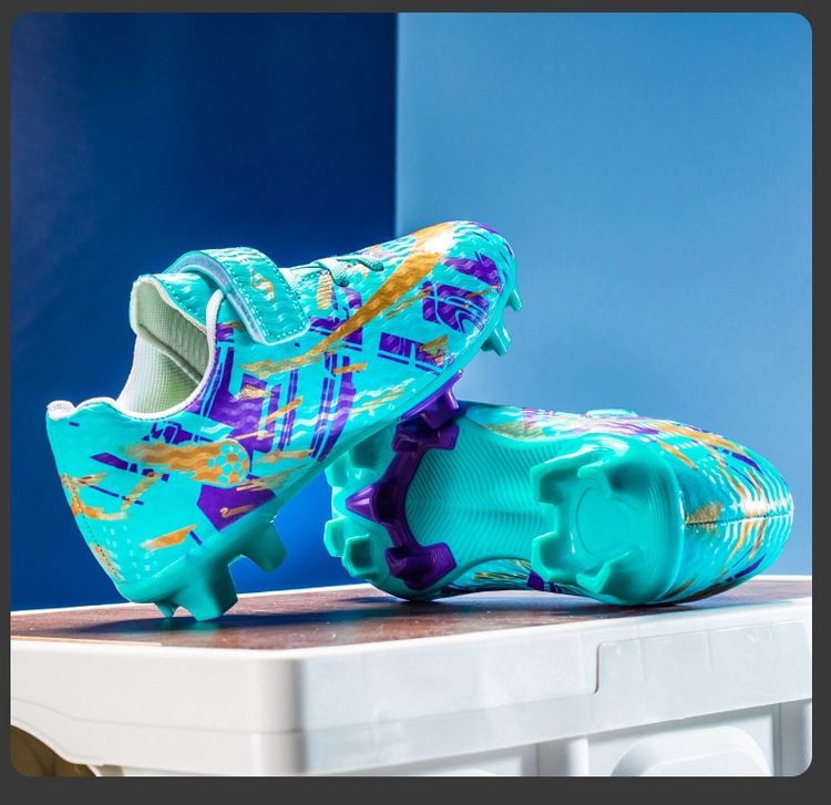 Nuove scarpe da calcio per bambini transfrontaliere per studenti, ragazzi e ragazze, TF, unghie rotte, velcro, scarpe da allenamento traspiranti da donna_voghion.com