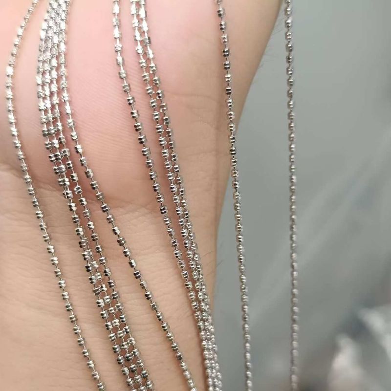 Collana con doppio flash da donna, design a nicchia sottile, catena di perline rotonde lunghe in argento di alta qualità_voghion.com