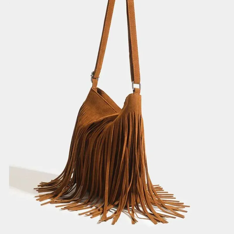 Bolsas de grife vintage camurça borla bolsas crossbody, bolsa de ombro versátil feminina, bolsa quadrada com franjas estilo boho,_voghion.com