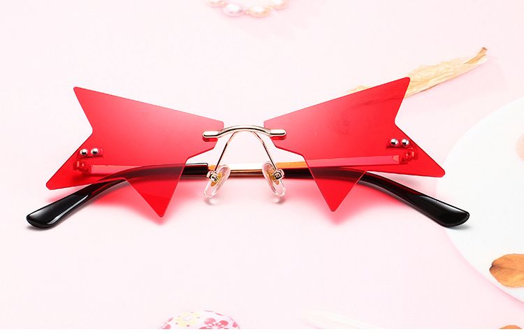 Occhiali da sole a mezza stella - Design creativo senza montatura e poligonale (stile danza e oceano da donna)_voghion.com