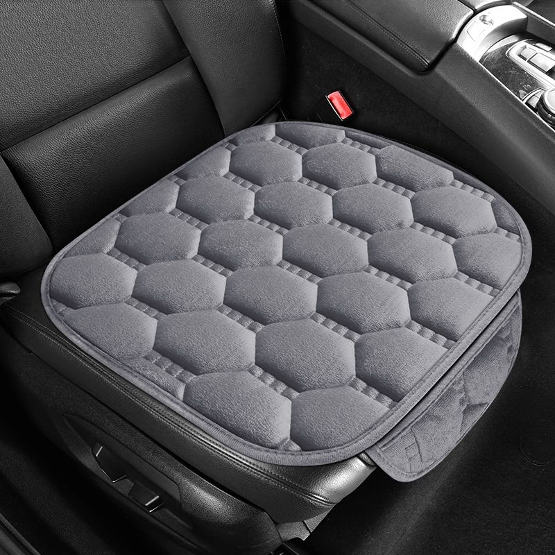 Car Seat Cushion Three Piece Set, Seat, Single Piece, Winter Plush Backrest, No Binding, Anti Slip, Cold Resistant Pad_voghion.com