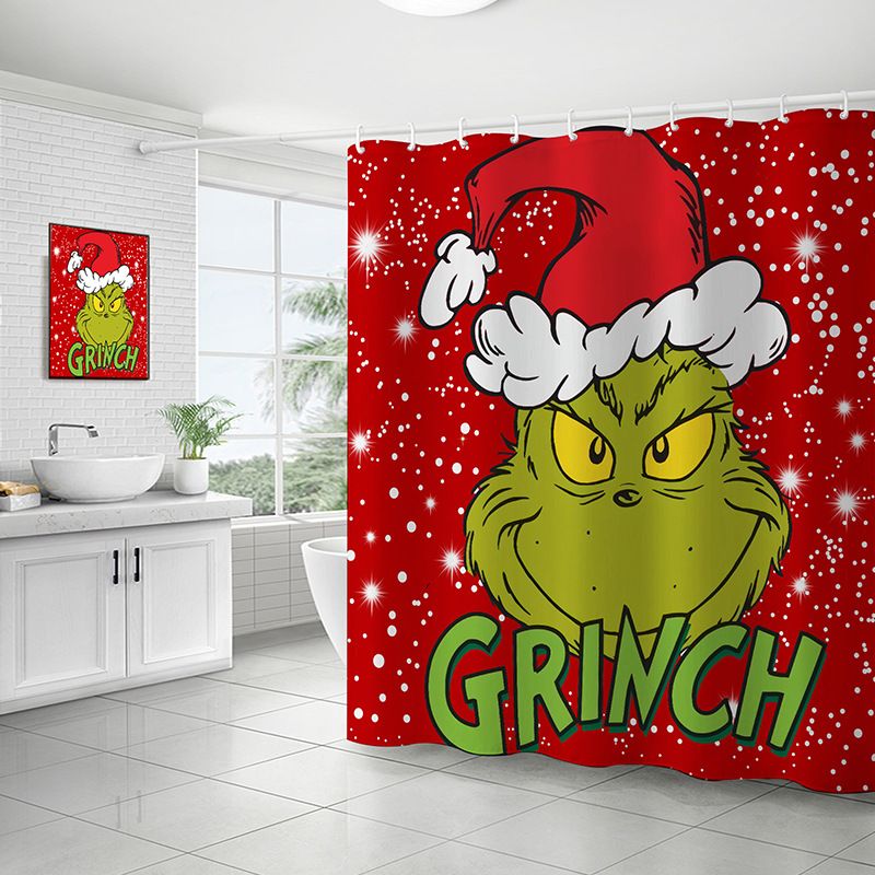 Kerstserie 1 Bedrukt op voorraad Waterdicht schimmelwerend materiaal Geen boren Badkamer Douche Scheidingsgordijn_voghion.com