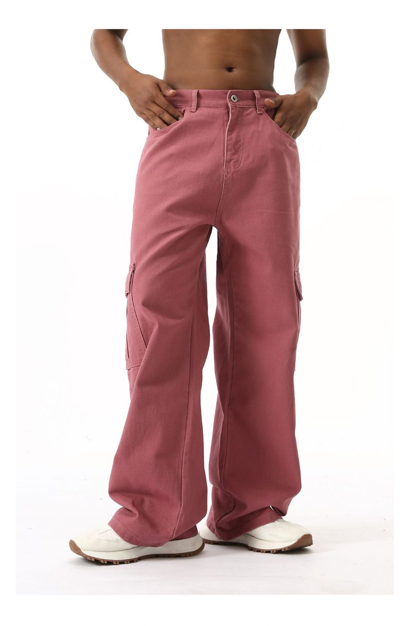 EF JEANS | 2024 Nuova salopette vintage semplice con tasche grandi e vita semi-elastica, jeans rosa pesca_voghion.com
