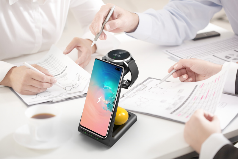 Özel model Galaxy Watch Active/Galaxy Buds üçü bir arada standlı kablosuz şarj cihazı_voghion.com