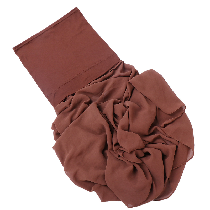 Women's Hats selling chiffon turban hat set monochrome pearl chiffon hat scarf set_voghion.com