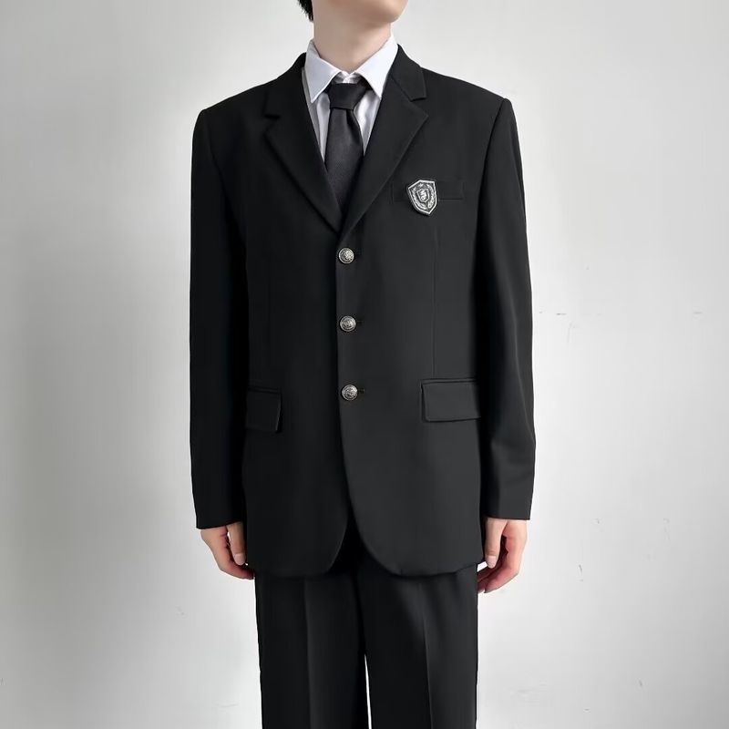 Trendy new suit men's top loose jacket men's spring and autumn versatile casual suit uniform_voghion.com