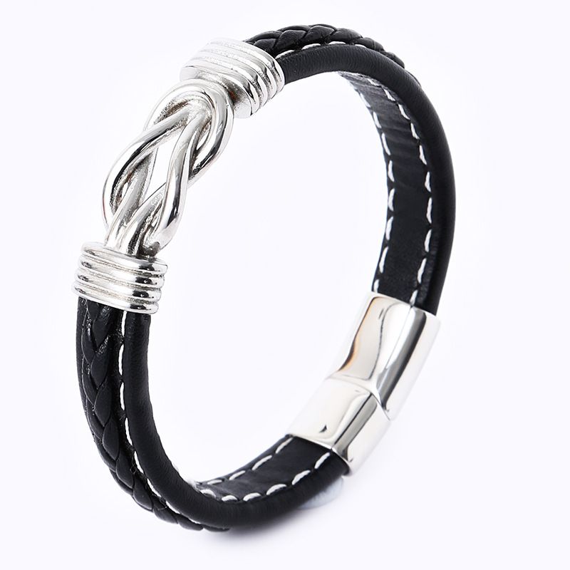 Bracciale punk magnetico in lega di pelle da uomo alla moda_voghion.com
