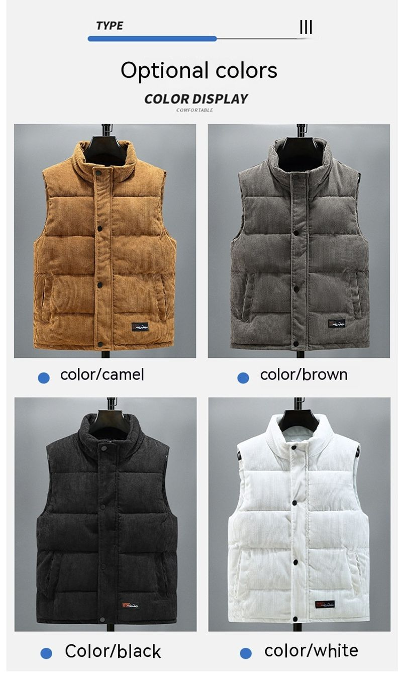 Vīriešu korejiešu versijas velveta ikdienas dūnu kokvilnas silta ziemas āra veste H838_voghion.com