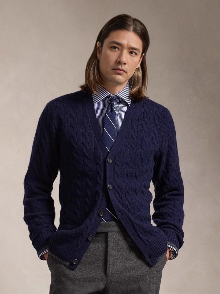 Men's Clothing Spring And Autumn Knitted Cardigan Men's V Neck Twisted Pocket Sweater Knitted Men's Cardigan Jacket Men_voghion.com