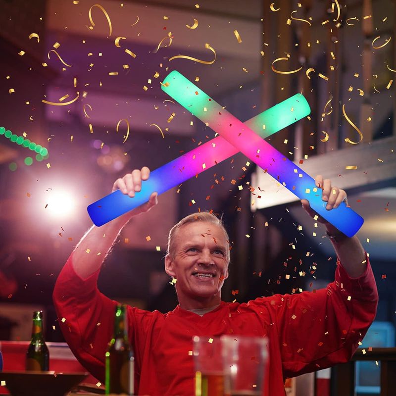 10/15/20Pcs LED Glow Sticks Bulk Colorful RGB Glow Foam Stick Cheer Tube Dark Light For Xmas Birthday Wedding Party Supplies_voghion.com