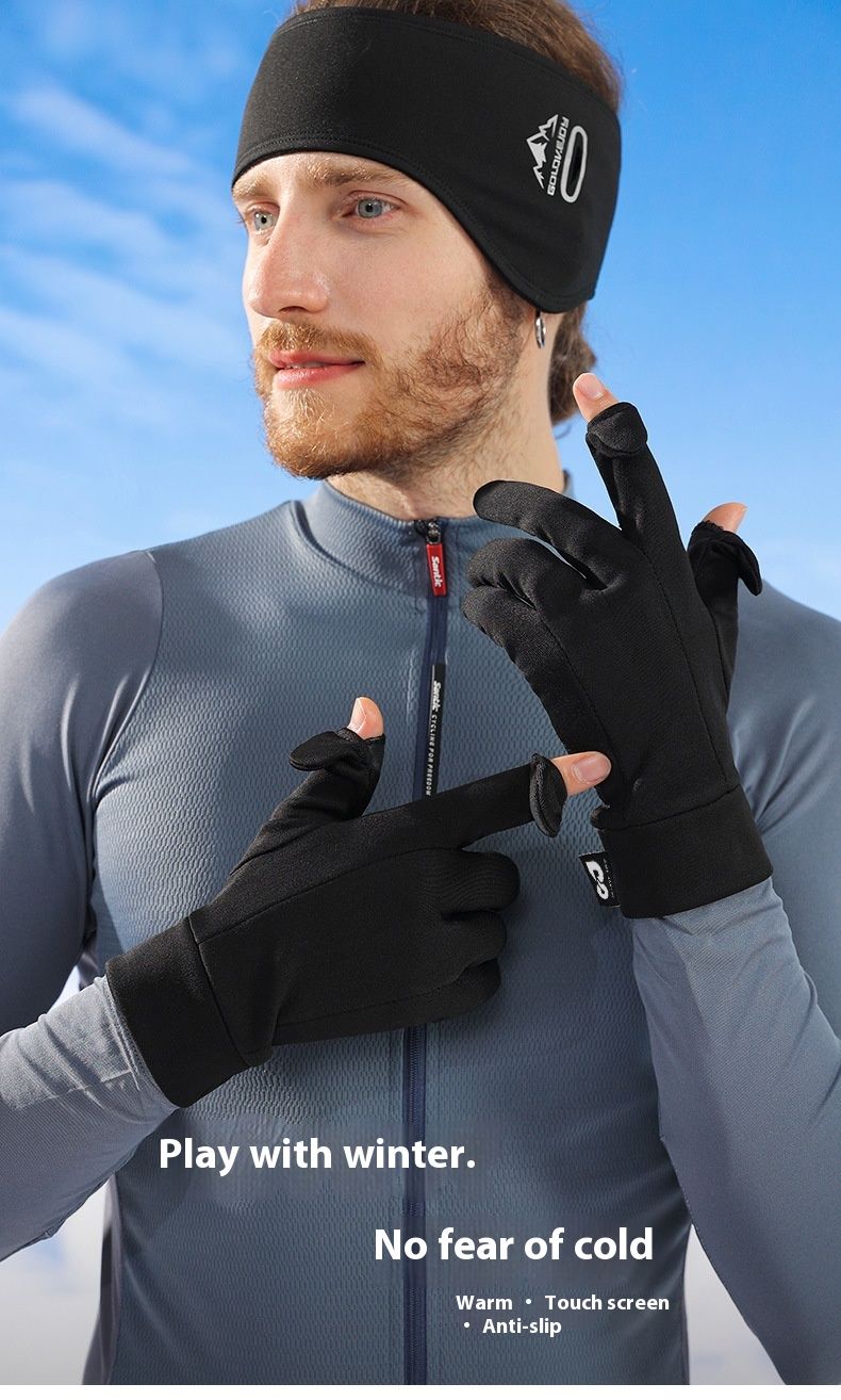 Gants de ski d'hiver avec doublure intérieure Gants de cyclisme d'extérieur pour hommes et femmes Écran tactile Antidérapant et anti-froid Isolation en peluche pour plus de chaleur_voghion.com