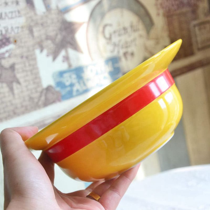 Strohhut-Schüssel-Set – Keramikgeschirr mit Essstäbchen_voghion.com