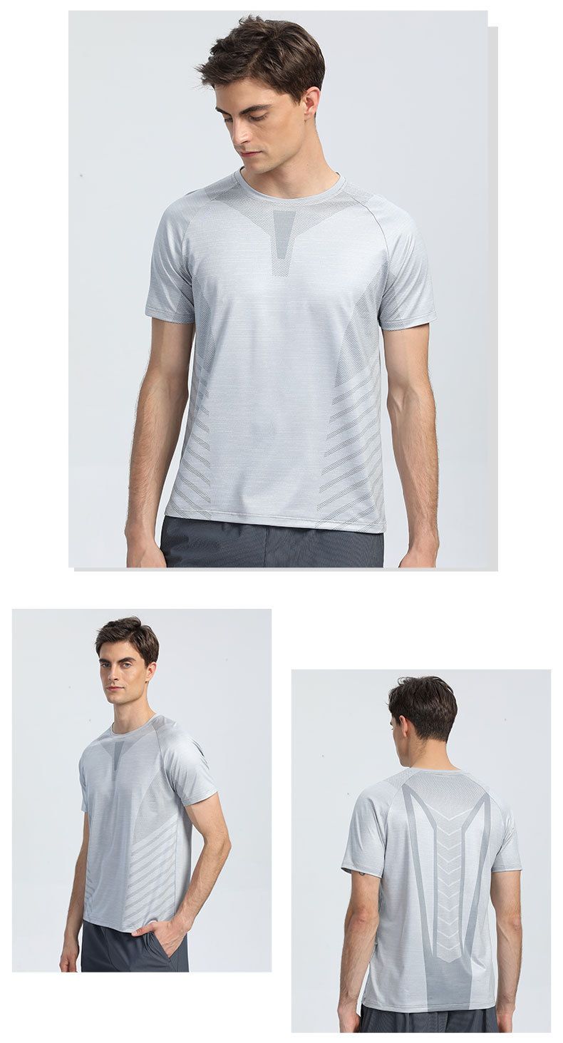 Bedrucktes, schweißableitendes, schnelltrocknendes T-Shirt für den Sommer für Herren, neuer Rundhalsausschnitt, elastisch, atmungsaktiv, kurzärmelig_voghion.com