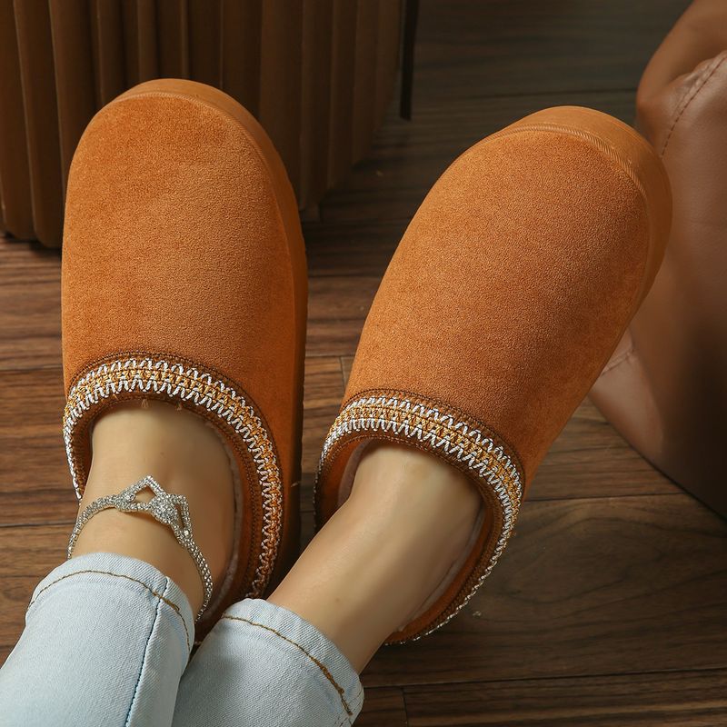 Suni Süet Slip-On Terlikler - Kalın Tabanlı Kaymaz, Sherpa Astarlı, İç ve Hafif Dış Mekan Kullanımı İçin_voghion.com