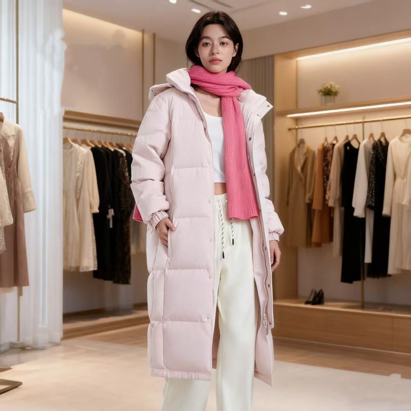 Mädchen Liangshi Herbst Gleiches Modell 2025 Neue Daunenjacke Damen Extra Lang Winter Dick Locker Overknee Paar Herrenmantel_voghion.com