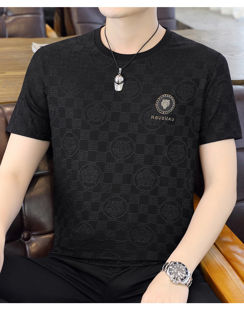 Europese Goederen 2023 Zomer Nieuwe Ijs Zijde Sneldrogend Heren T-shirt Trend Midden En Jeugd Slim Fit Half mouw Dun_voghion.com